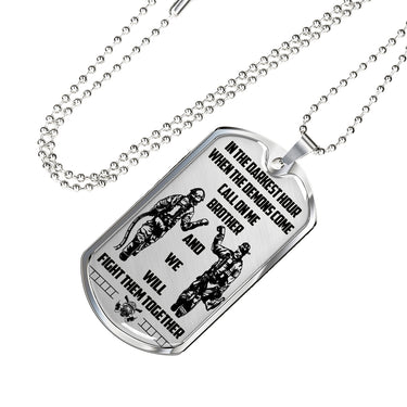 To My Brother Dog Tag Military - Firefighter Necklace Chain For Men Gifts Luxury